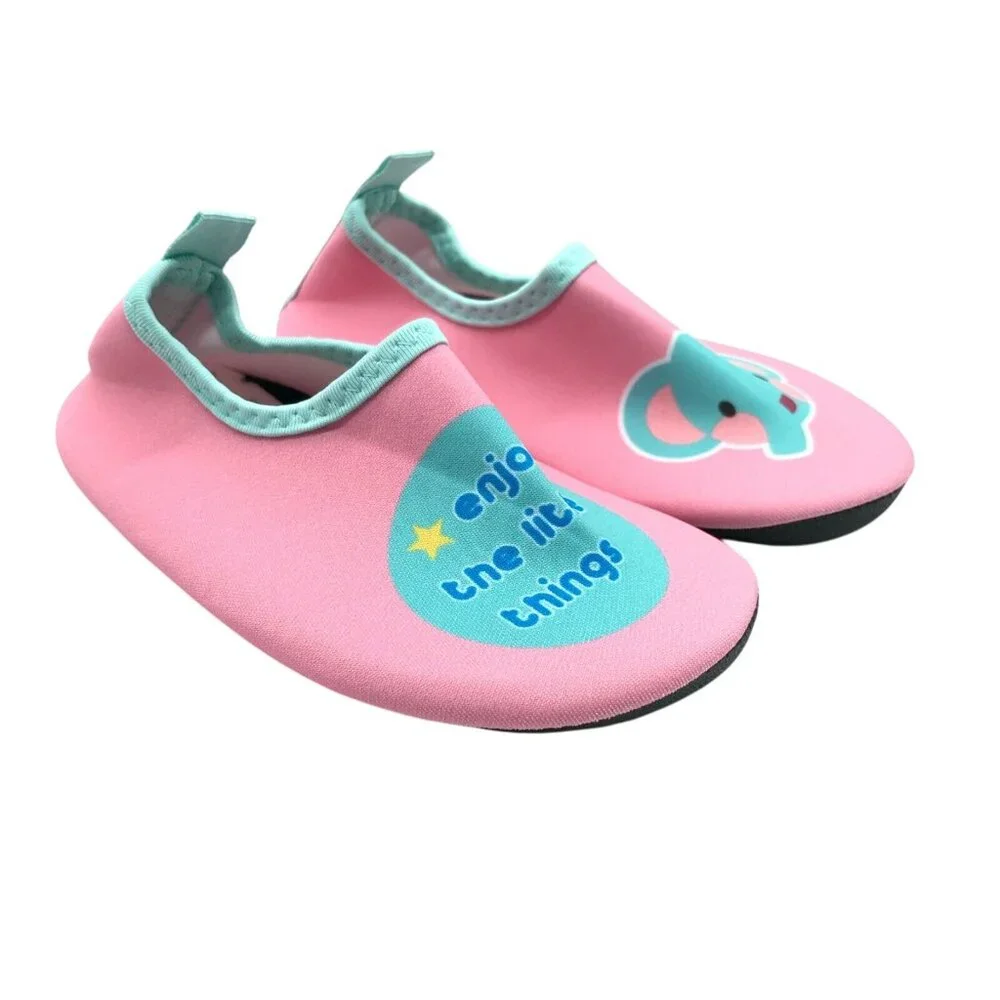 Toddler Girls Water Shoes Slip On Enjoy the Little Things Elephant Pink US 8.5